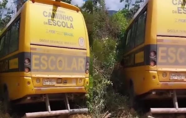 Falha mecânica provoca acidente com ônibus escolar em Rio de Contas