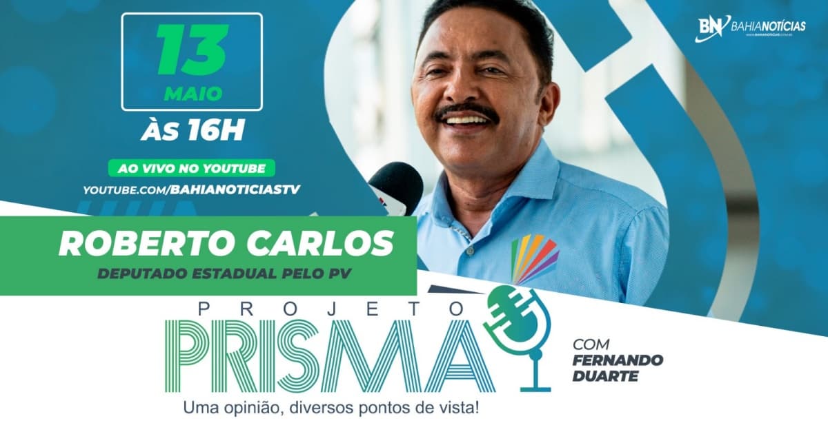Projeto Prisma entrevista deputado estadual Roberto Carlos nesta segunda-feira