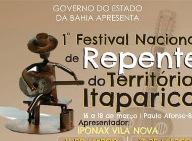 Paulo Afonso recebe o 1º Festival Nacional de Repente do Território Itaparica