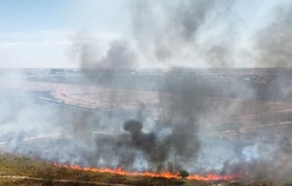 Incêndio em área de vegetação no Oeste é debelado após 3h de ação de bombeiros 