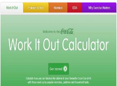 Site da Coca-Cola calcula quantidade de exercício por lata bebida