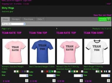 Sites vendem camisetas de apoio a Tom Cruise e Katie Holmes