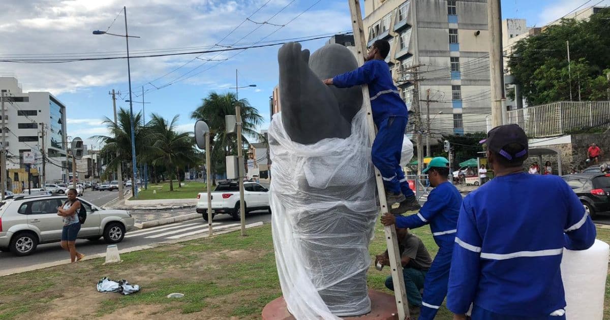 Prefeitura diz que recuperação de monumento das 'Gordinhas' deve ser concluída em 10 dias 