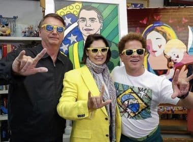 Nos Estados Unidos, Jair Bolsonaro e Michelle visitam ateliê de Robero Britto 