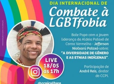 Líder indígena debate LGBTfobia em live do Centro de Culturas Populares nesta quinta