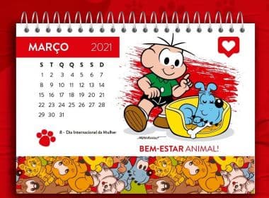 Turma da Mônica estampa calendário de ONG em prol da causa animal 