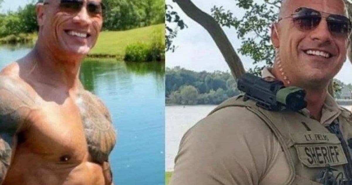 Policial viraliza na internet por semelhança com The Rock e o ator reage nas redes sociais