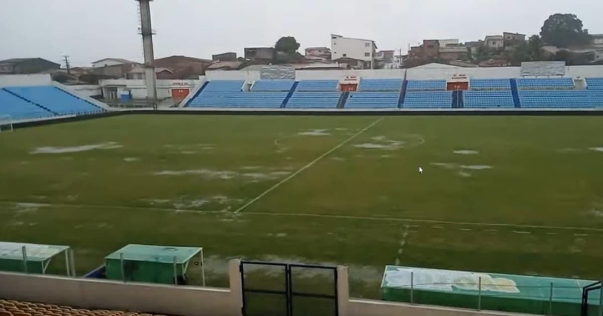 VÍDEO: Chuva castiga gramado do jogo entre Moto Club e Bahia