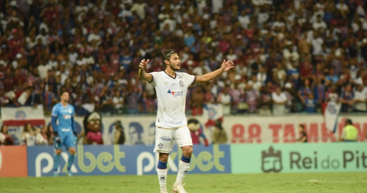 Marcinho reclama durante jogo pelo Bahia na Série B de 2022