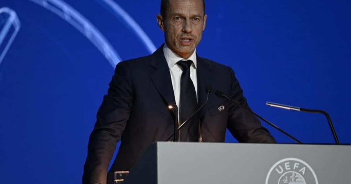 Aleksander Ceferin discursa em evento da Uefa