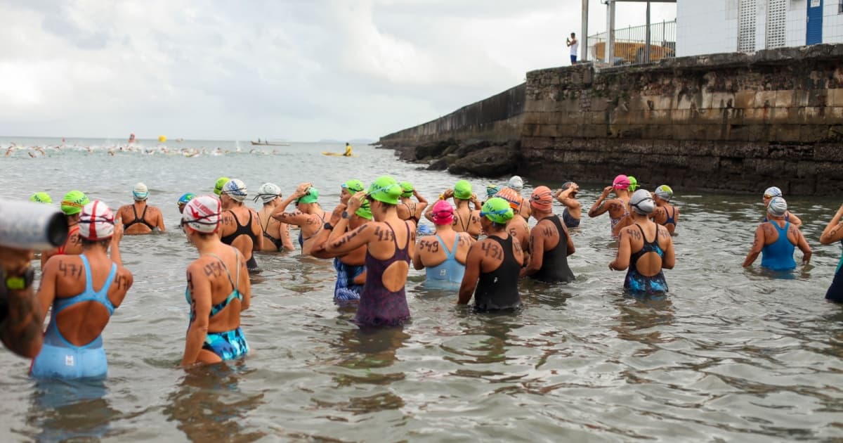 A 5ª estapa do Campeonato Baiano Águas Abertas reuniu aproxidamente 600 atletas