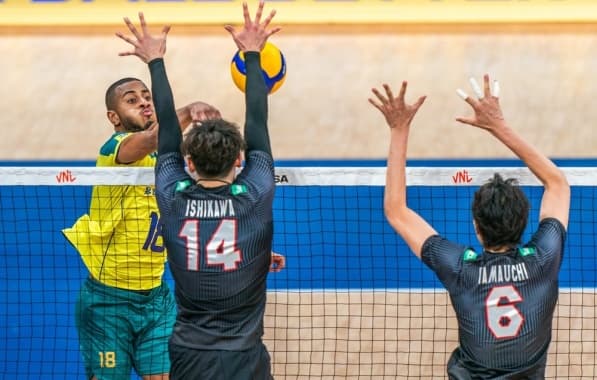 Em jogo emocionante, Brasil reage, mas perde para o Japão na Liga das Nações de Vôlei Masculino