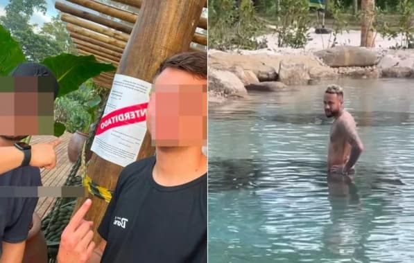 Neymar nada em lago artificial interditado e recebe nova multa ambiental