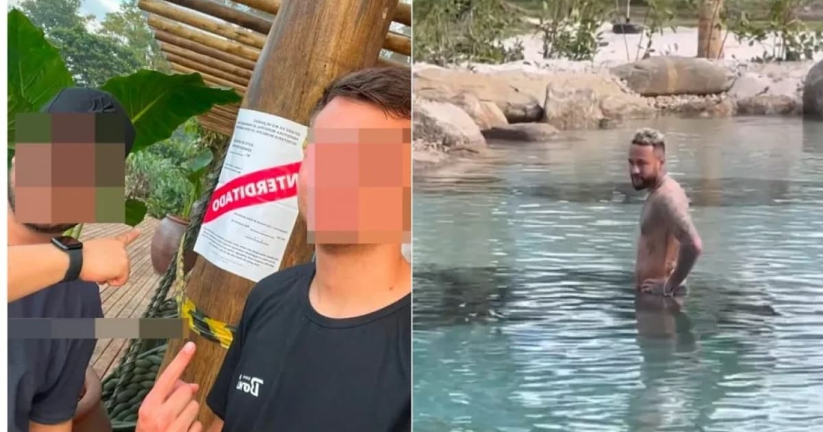 Neymar nada em lago artificial interditado e recebe nova multa ambiental