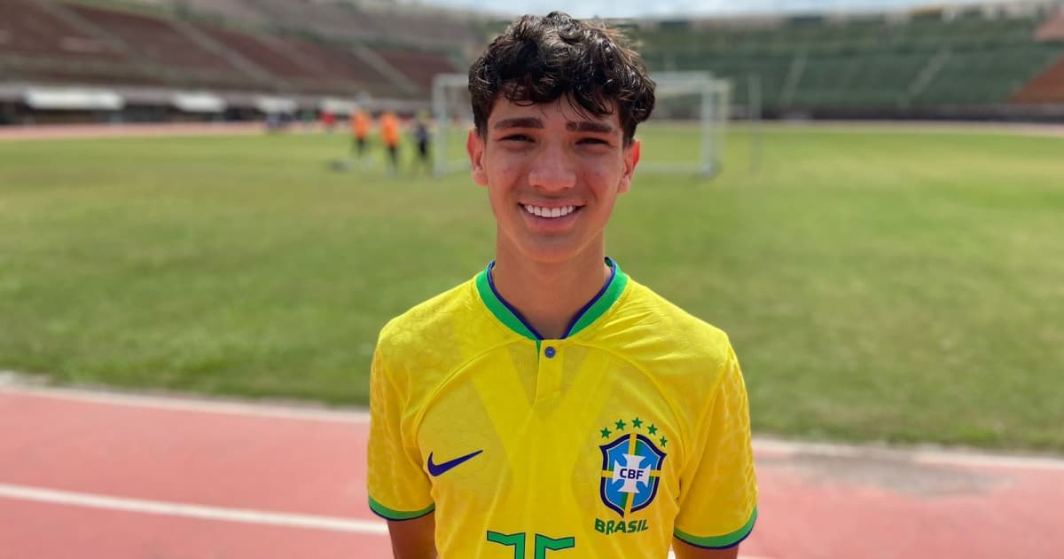 Guilherme Bom concede entrevista após vitória da seleção brasileira sub-15