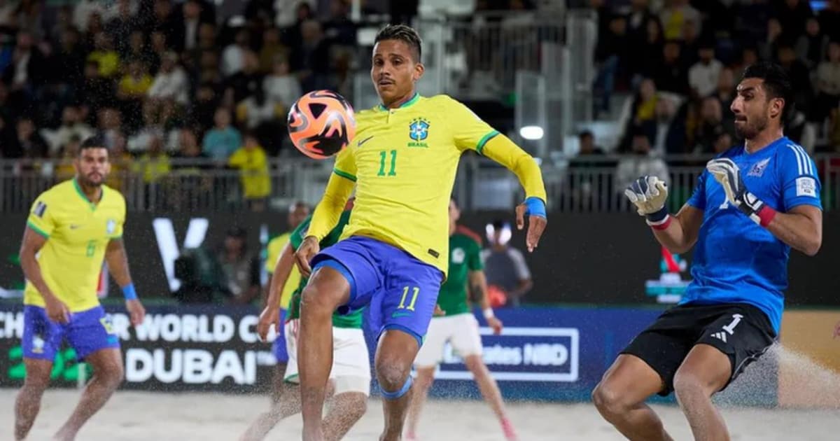 Brasil vira no último minuto e avança para as quartas de final da Copa do Mundo de Futebol de Areia