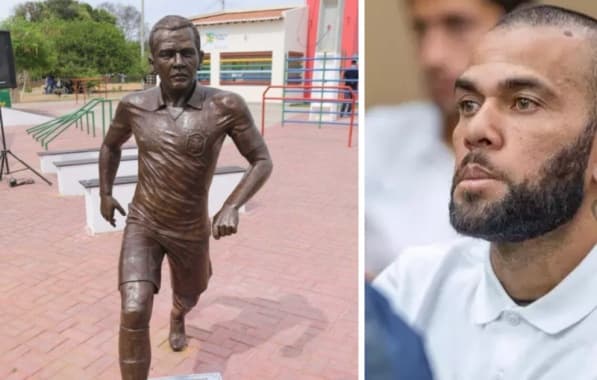 Ativista entra com pedido para retirada da estátua de Daniel Alves em Juazeiro; prefeitura diz que aguardará conclusão do processo