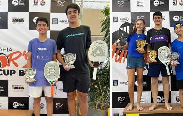 Baianos conquistam títulos e pódio no torneio internacional juvenil de Beach Tennis, em Salvador 