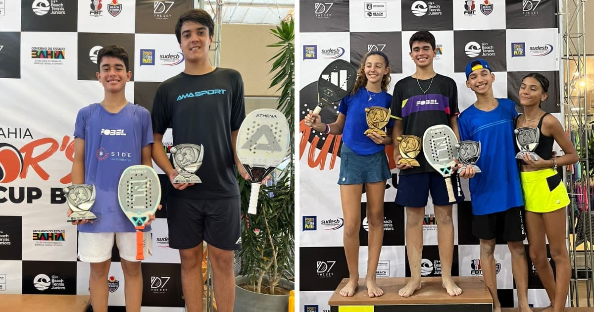 Baianos conquistam títulos e pódio no torneio internacional juvenil de Beach Tennis, em Salvador 
