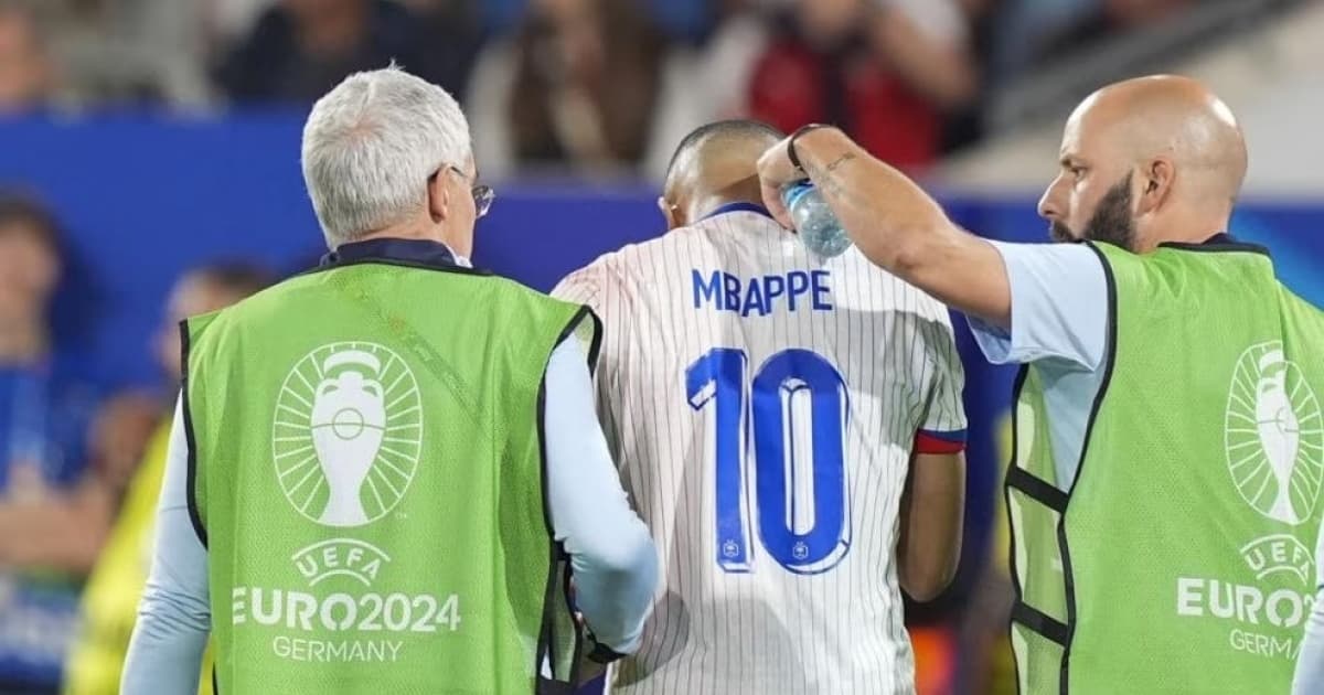 Fratura no nariz tira Mbappé de França x Holanda pela Eurocopa, diz TV