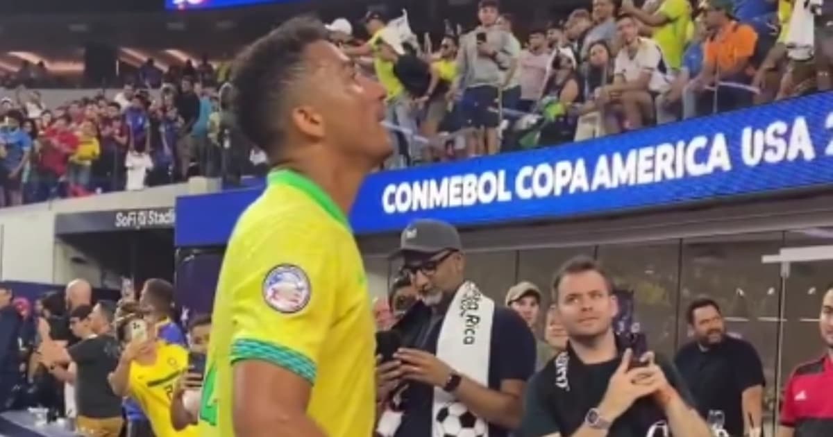 Danilo discutindo com torcedor brasileiro após empate entre Brasil x Costa Rica pela Copa América