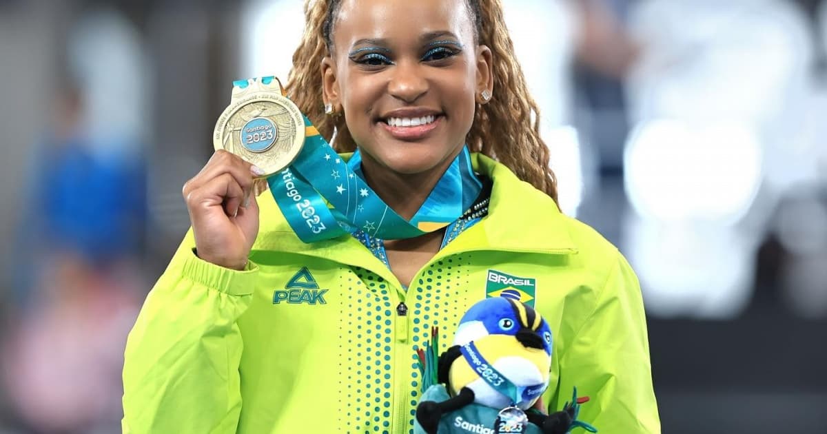 Rebeca Andrade nos Jogos Pan-Americanos de Santiago, em 2023