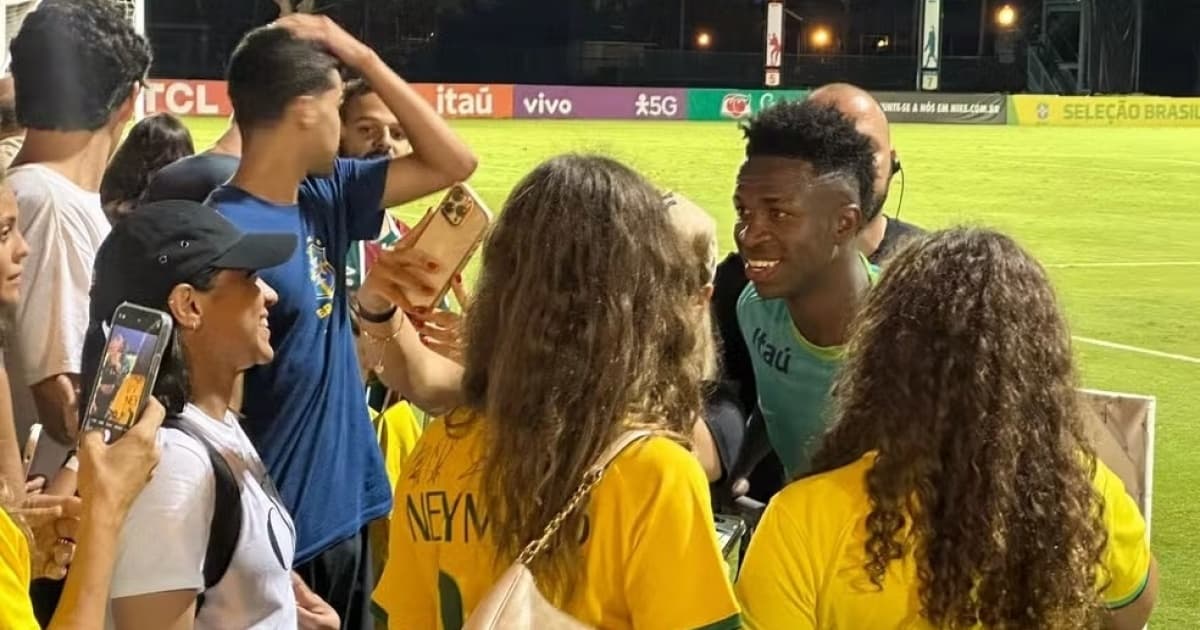 Vini Jr. volta ao visual antigo, e seleção brasileira treina com presença de famílias