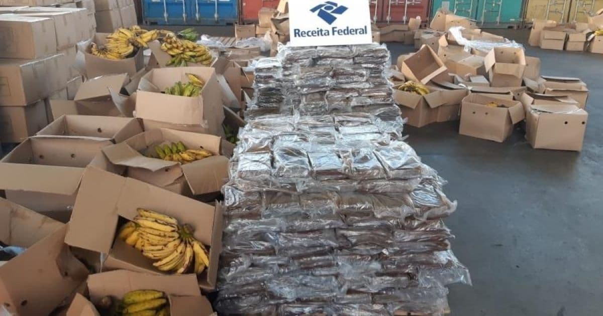 Receita faz apreensão recorde de cocaína em carga de banana em PE