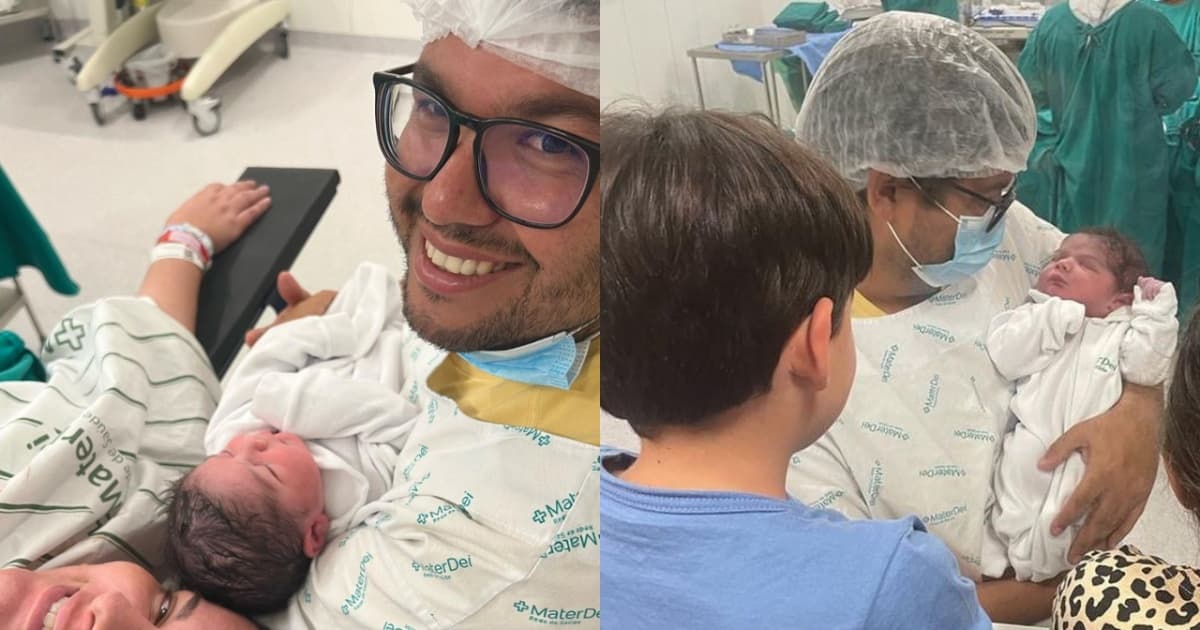 Diogo Medrado e Juli Blumetti anunciam o nascimento do terceiro filho