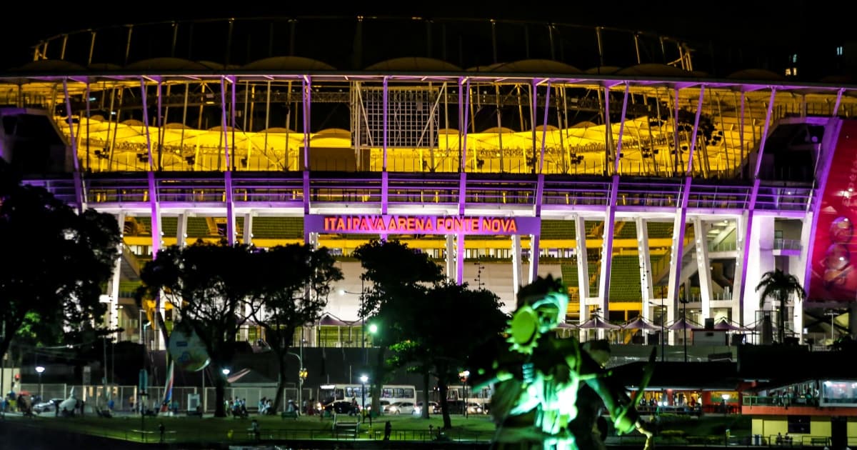 Arena Fonte Nova ganhará iluminação especial nesta quarta em prol do Outubro Rosa