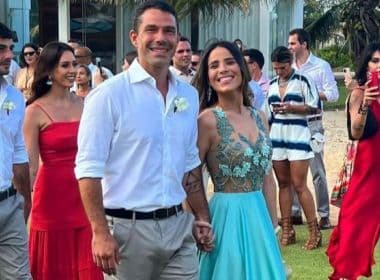 Wanessa Camargo e Marcus Buaiz casam amigos em Itacimirim