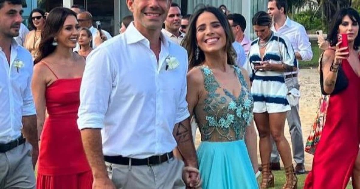 Wanessa Camargo e Marcus Buaiz casam amigos em Itacimirim