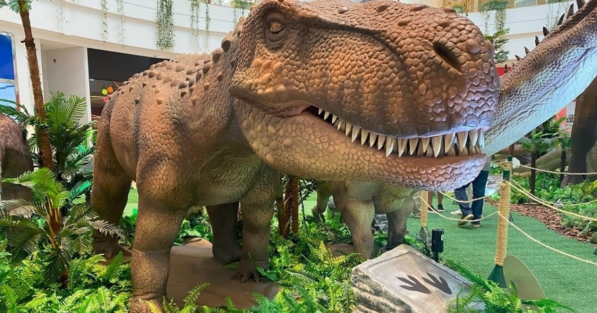 Maior exposição de dinossauros da América Latina encerra nesta semana no Salvador Norte Shopping