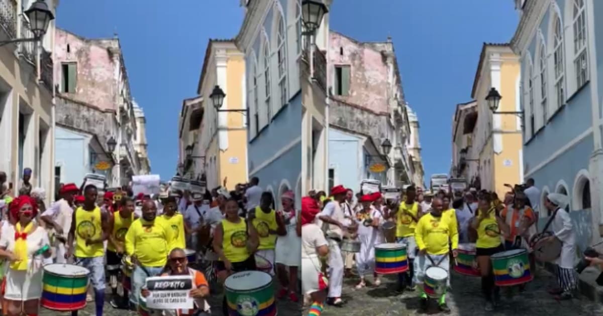 Manifestantes se reúnem no Pelourinho 