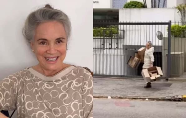 VÍDEO: Ex-global, Regina Duarte surpreende internautas ao ser vista catando papelão