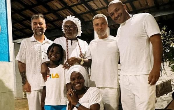 Bruno Gagliasso leva filho pela 1ª vez em terreiro na Bahia: “Emocionante”