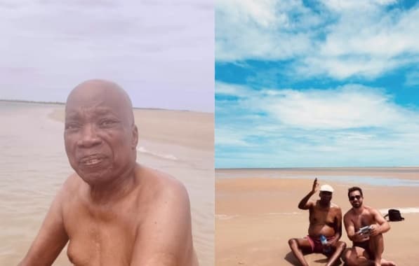 VÍDEO: Milton Nascimento aparece aproveitando praia ao lado do filho