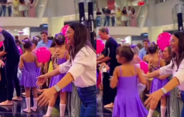 VÍDEO: Ivete Sangalo acompanha apresentação de ballet da filha em shopping de Salvador