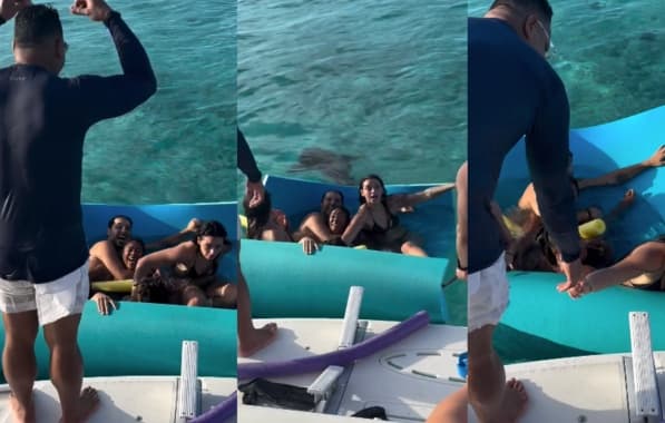 VÍDEO: Xanddy curte folga em família e passa por perrengue com tubarão no mar