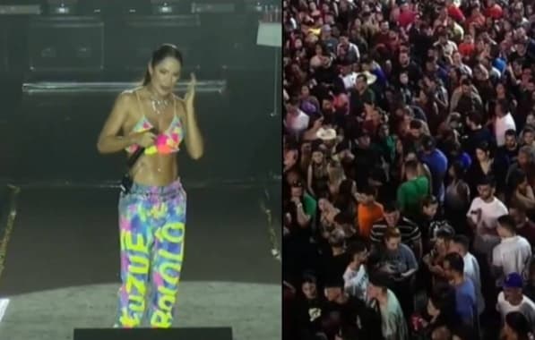 VÍDEO: Cantora paralisa show em festa de São João após 'peido' afastar parte do público da frente do palco