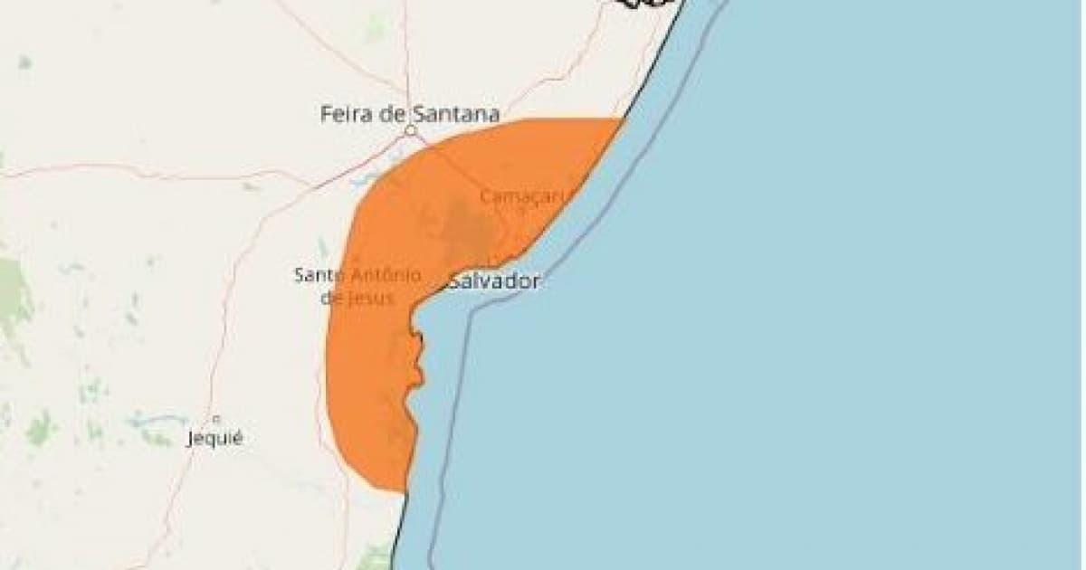 Alerta de chuva intensa nesta segunda para Recôncavo baiano