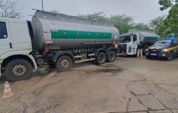 PRF apreende caminhões transportando 50 mil litros de combustível ilegalmente 