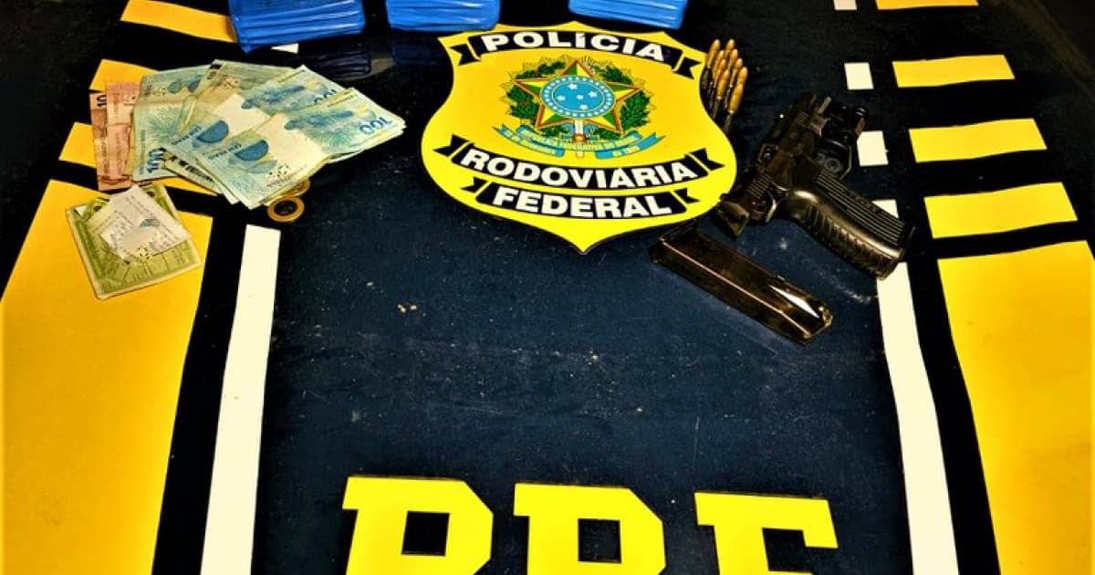 PRF flagra 3 homens com pistola argentina, cocaína e munições em trecho da BR-101 de Itabuna