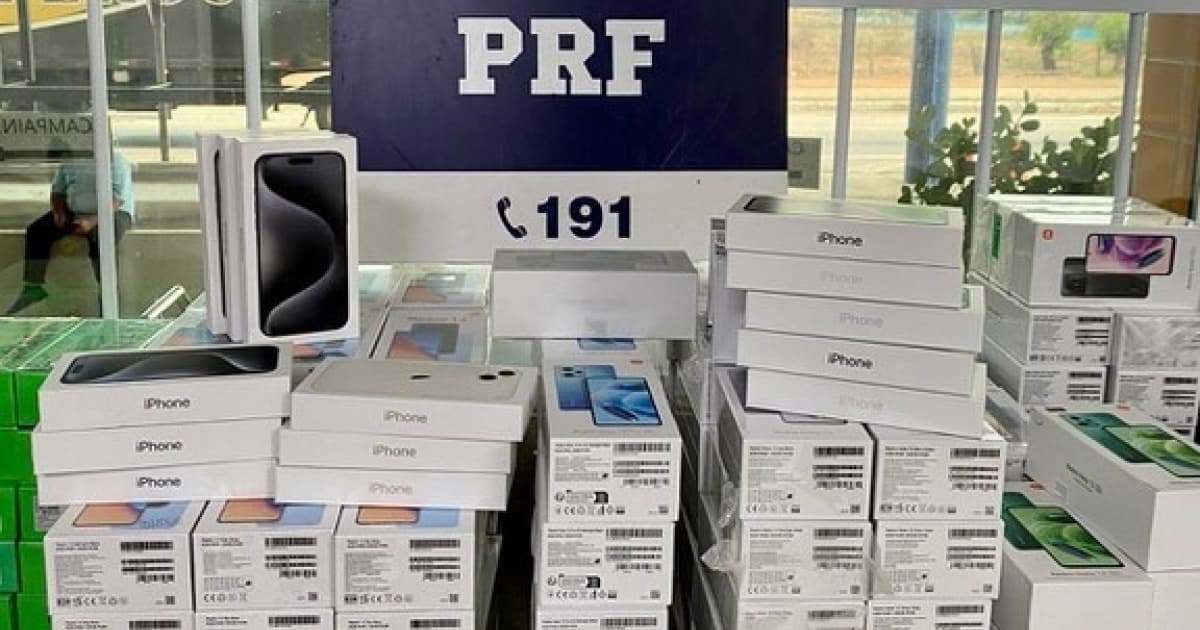 PRF apreende em Conquista quase 300 aparelhos de origem estrangeira sem nota fiscal