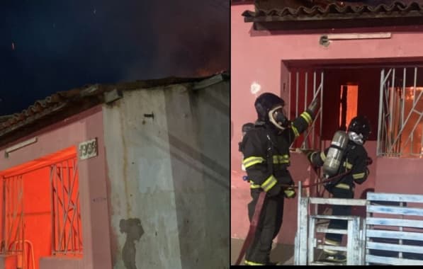 Casa pega fogo em bairro de Jequié; chamas atingiram teto