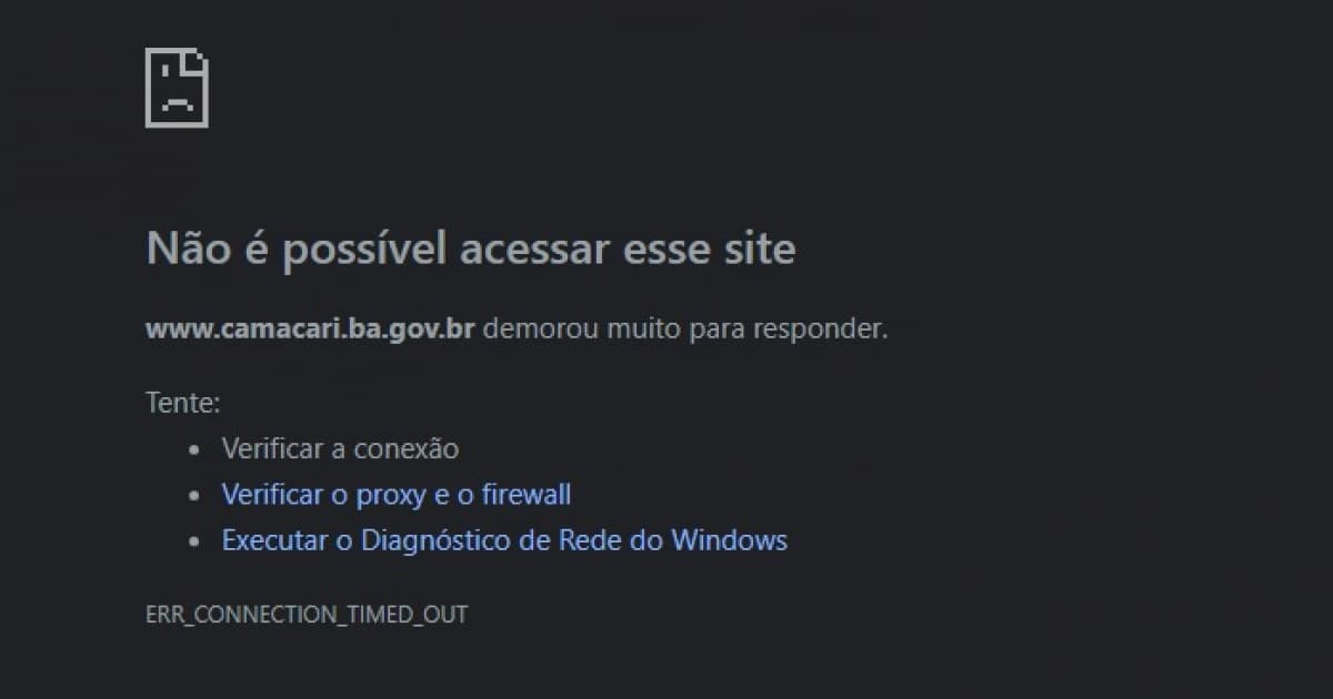 Site da prefeitura de Camaçari sai do ar após ameaça de ataque hacker 