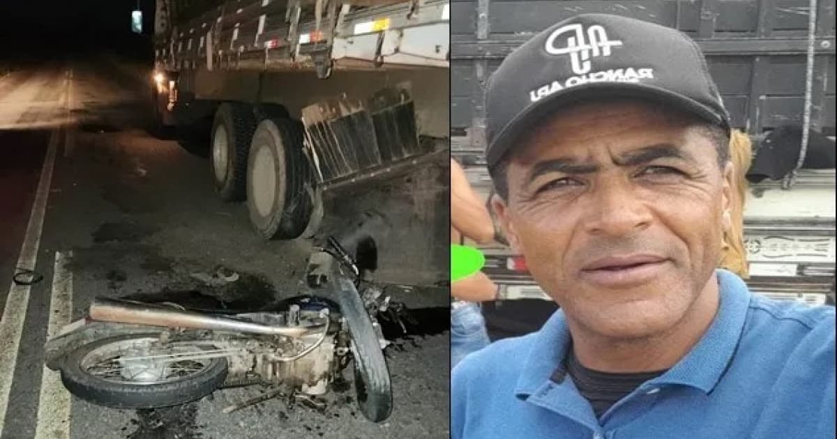 Motociclista morre em batida com caminhão parado em pista sem acostamento na região sisaleira