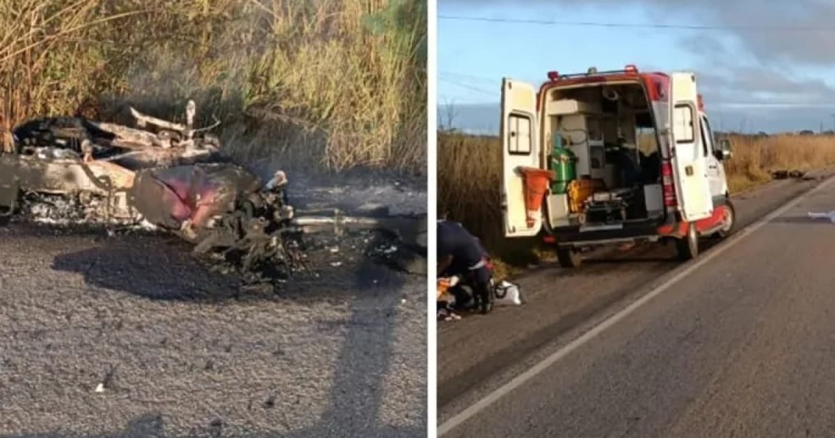 Mulher morre em colisão de carro com motocicleta na BA-262, em Vitória da Conquista
