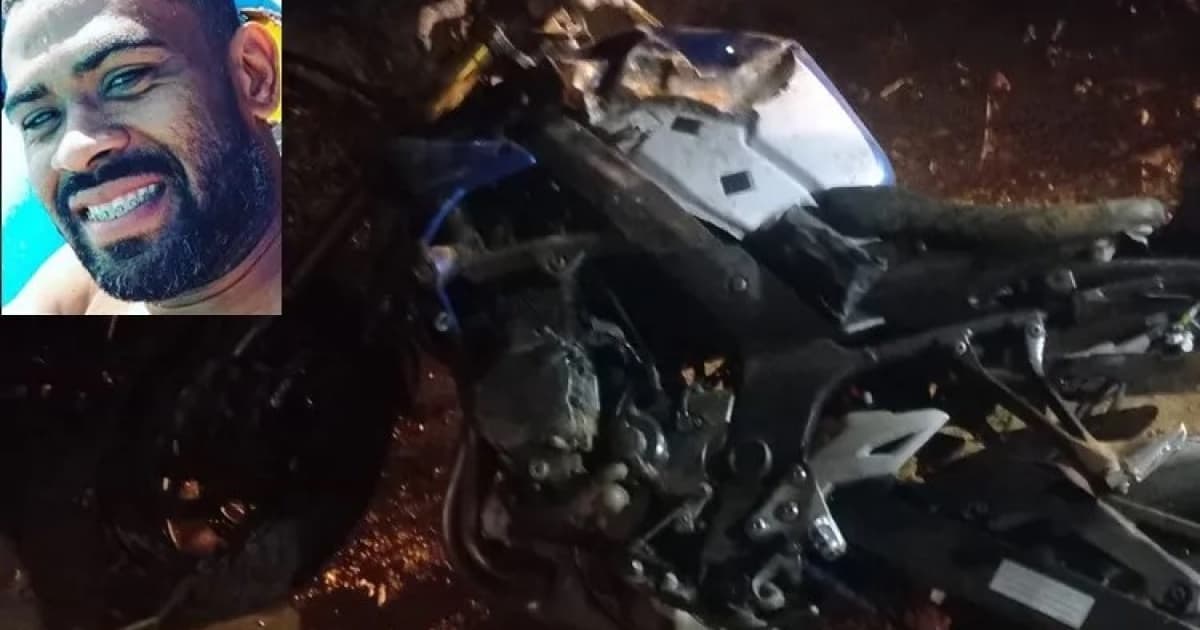 Vítima e motocicleta em acidente no Sudoeste baiano
