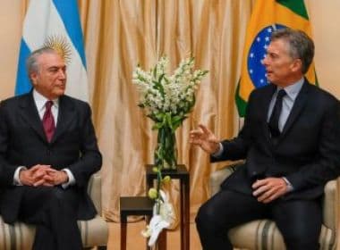 Temer se reunirá com Macri nesta terça em primeira visita oficial do presidente argentino